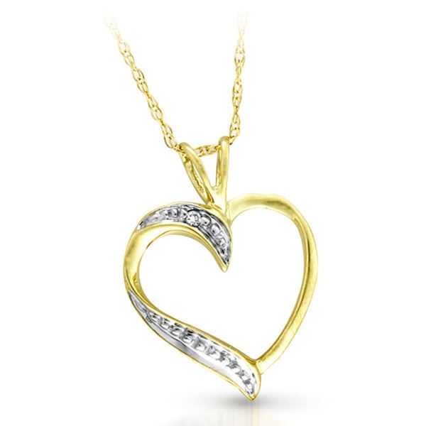 HEART SHAPED DIAMOND PENDANT WITH NECKLACE YELLOW GOLD - G&S Diamonds