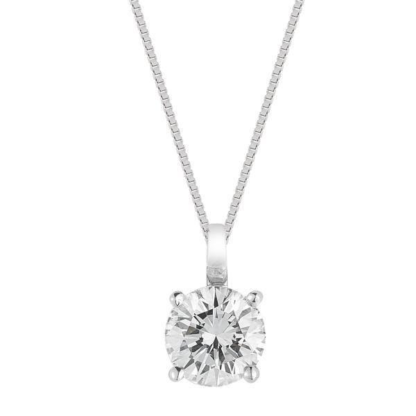DIAMOND SOLITAIRE PENDANT WHITE GOLD FG VS/SI QUALITY (0.5 CARATS) - G&S Diamonds