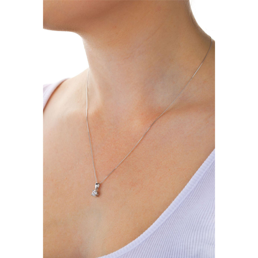 DIAMOND SOLITAIRE PENDANT WHITE GOLD FG VS/SI QUALITY (0.5 CARATS) - G&S Diamonds
