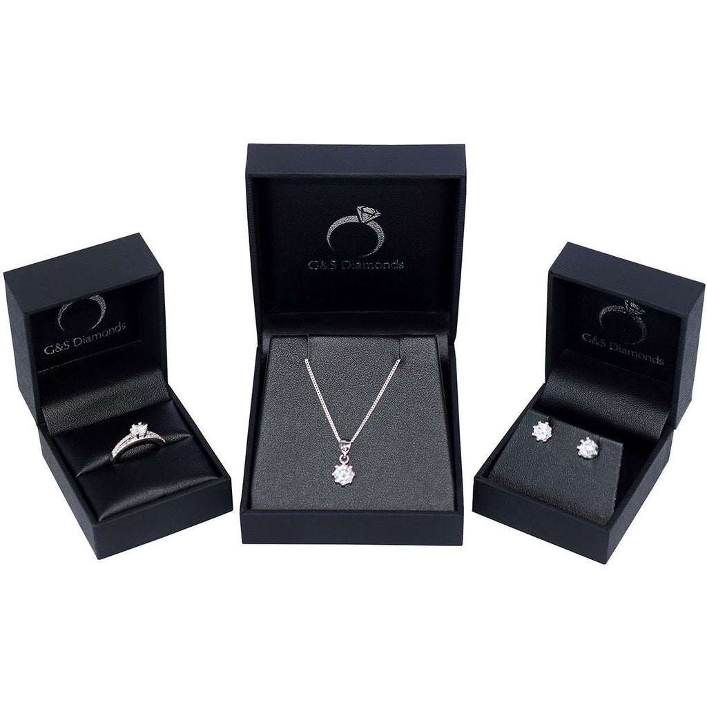 white gold necklace pendant with bezet set diamond for women - G&S Diamonds
