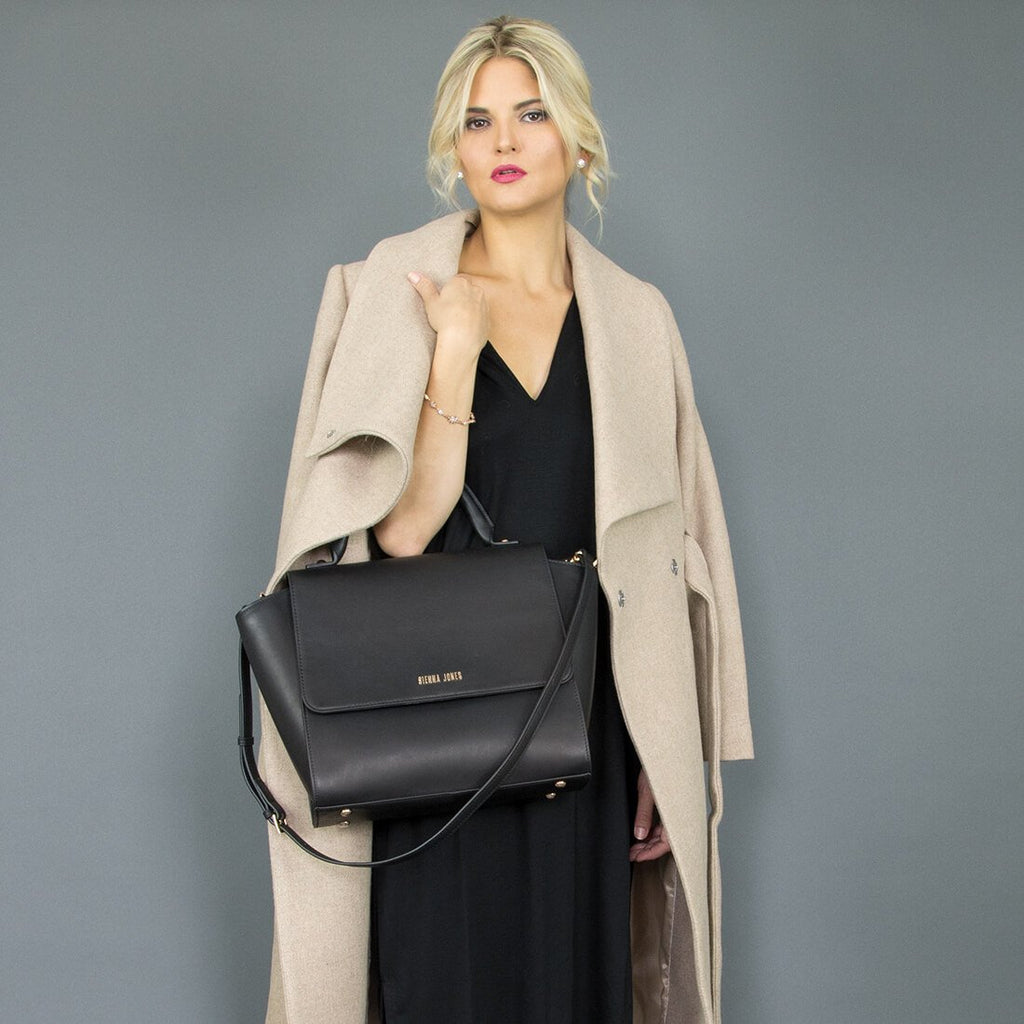 Classic Leather <BR/>Black Handbag