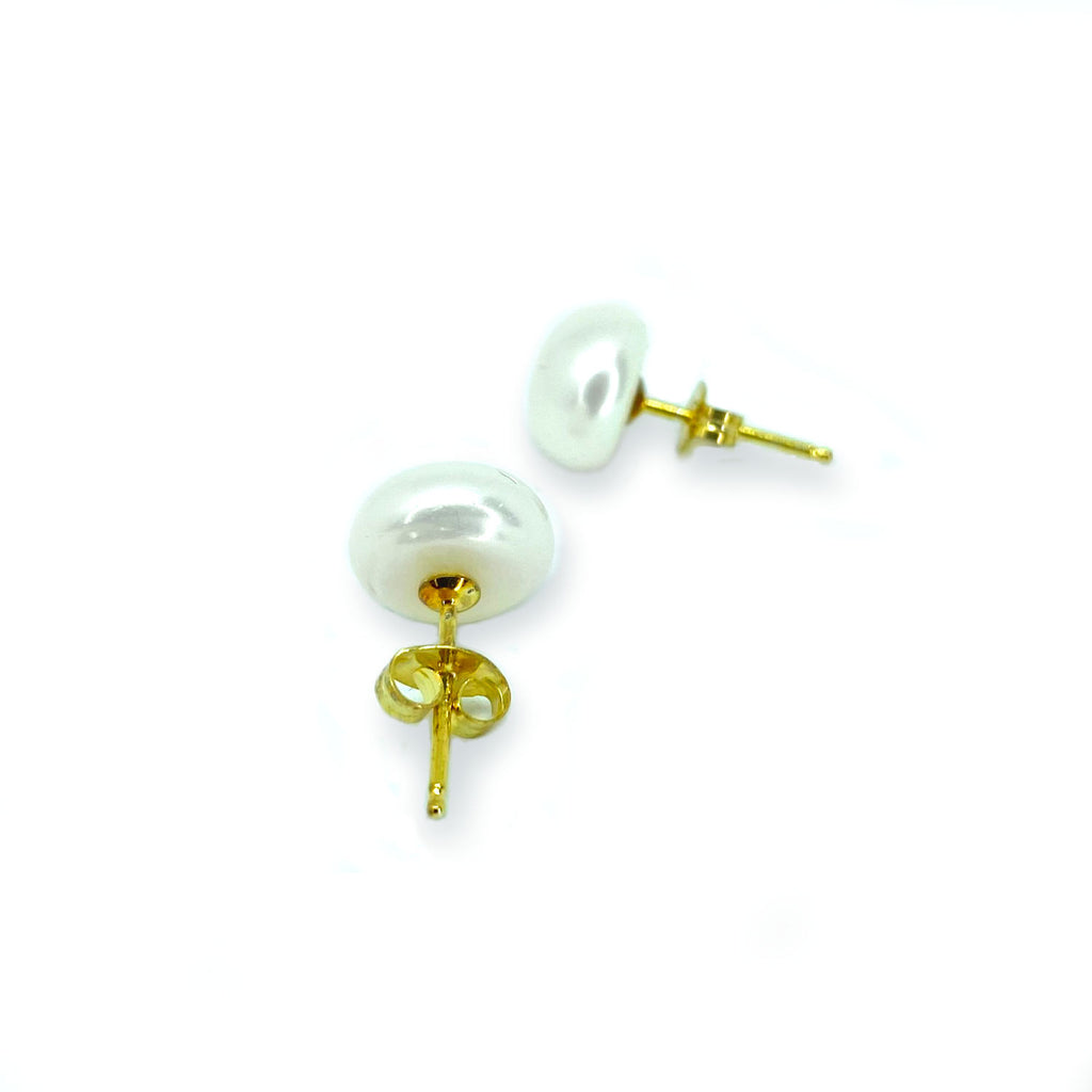 White Pearl 10mm<BR/>Stud Earrings