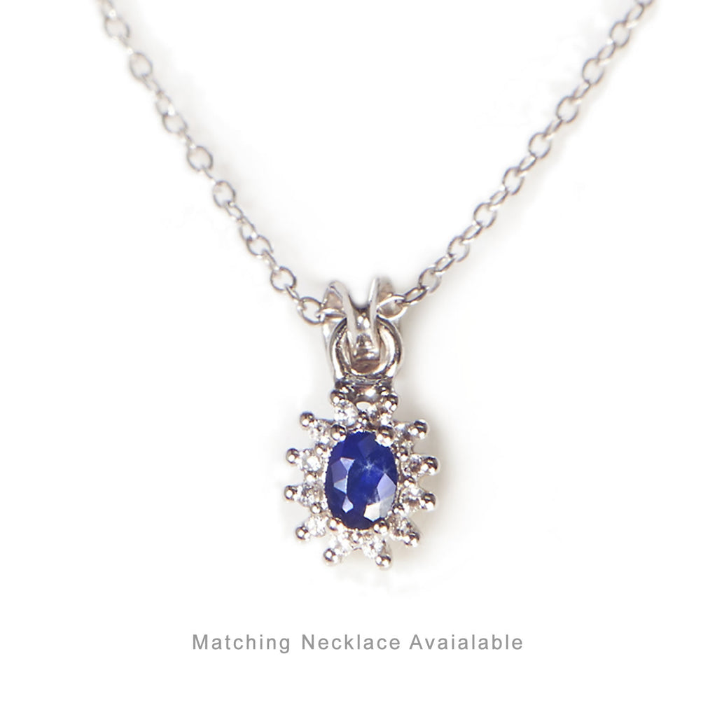 Blue Sapphire <BR/>Silver Earrings