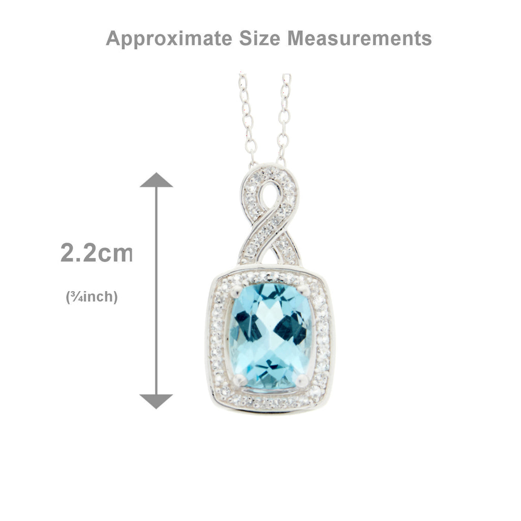 Sky Blue Topaz<BR/>and White Topaz<BR/>Silver Pendant
