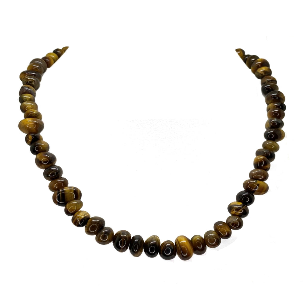 Tigers Eye Round <br/>Bead Necklace