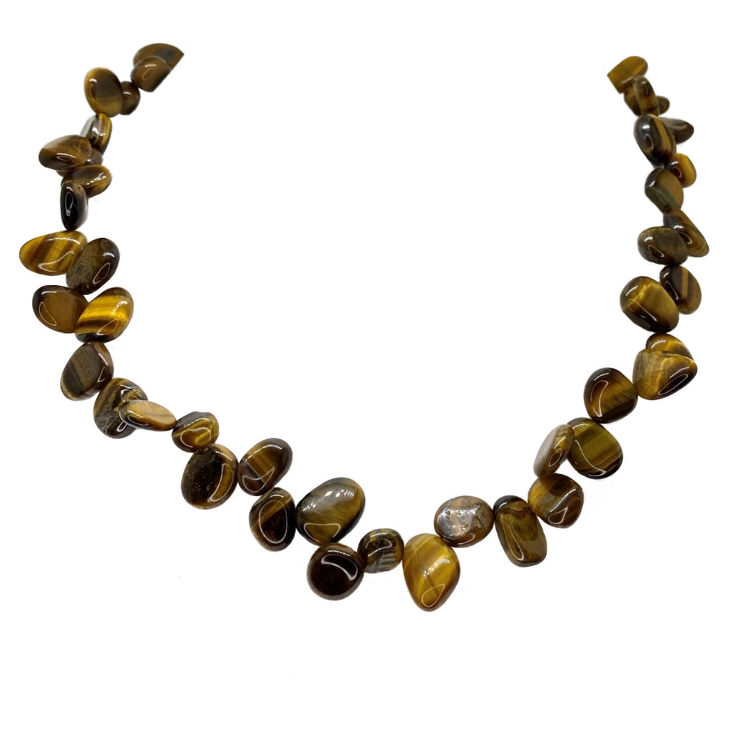 Tigers Eye Pear Shaped <br/>Bead Necklace