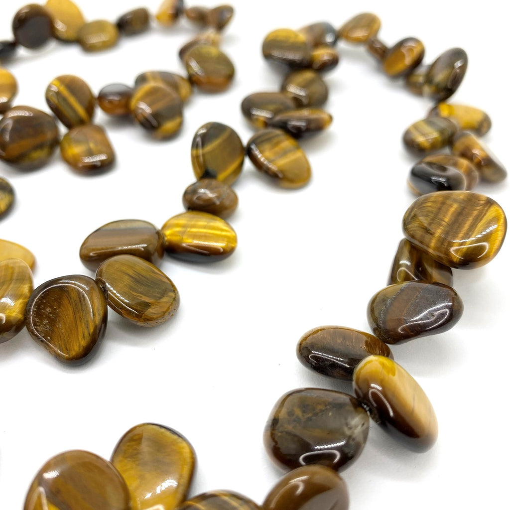 Tigers Eye Pear Bead<br/>Claspless Rope Necklace