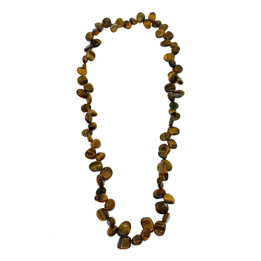 Tigers Eye Pear Bead<br/>Claspless Rope Necklace