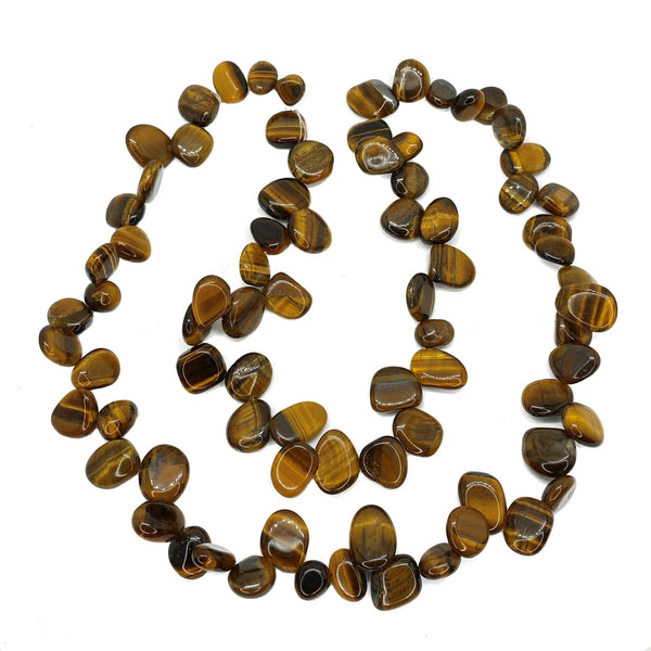 Tigers Eye Pear Bead<br/>Claspless Rope Necklace