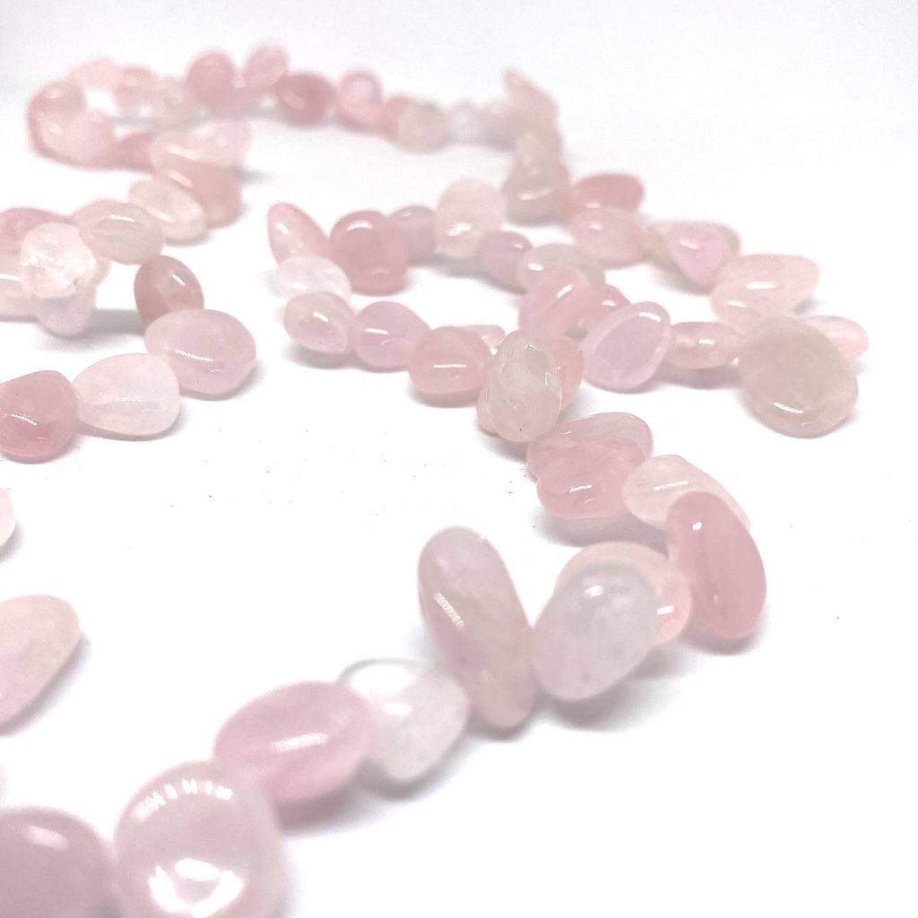 Rose Quartz Pear Bead <br/>Rope Necklace