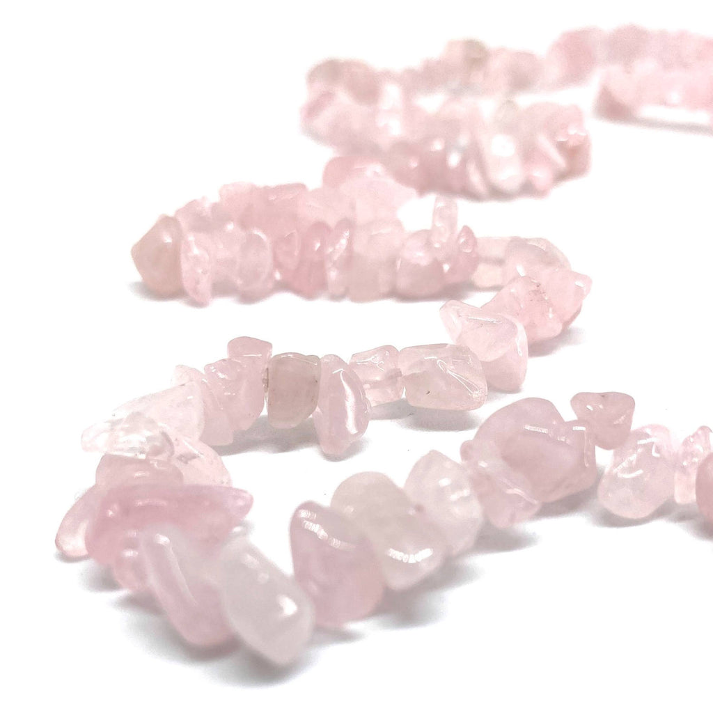 Rose Quartz Chip <br/>Rope Necklace