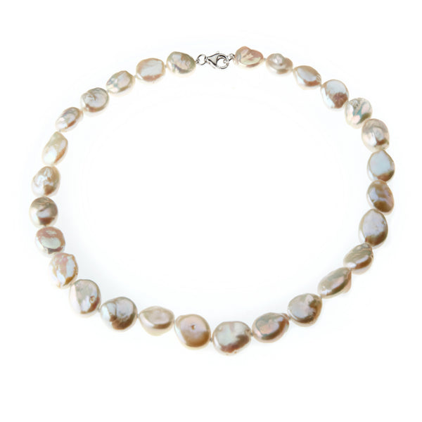 White Coin Pearl Necklace