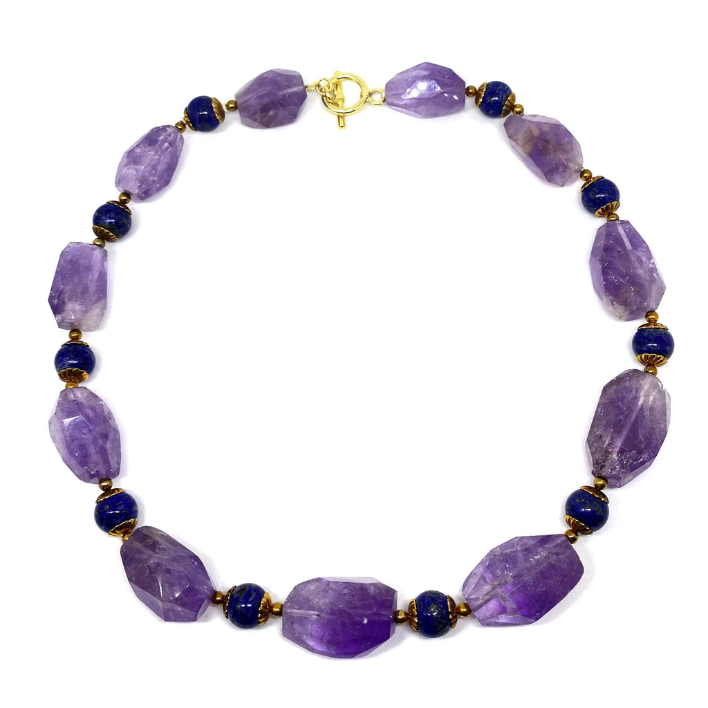 Amethyst & Lapis Lazuli<BR/> Necklace