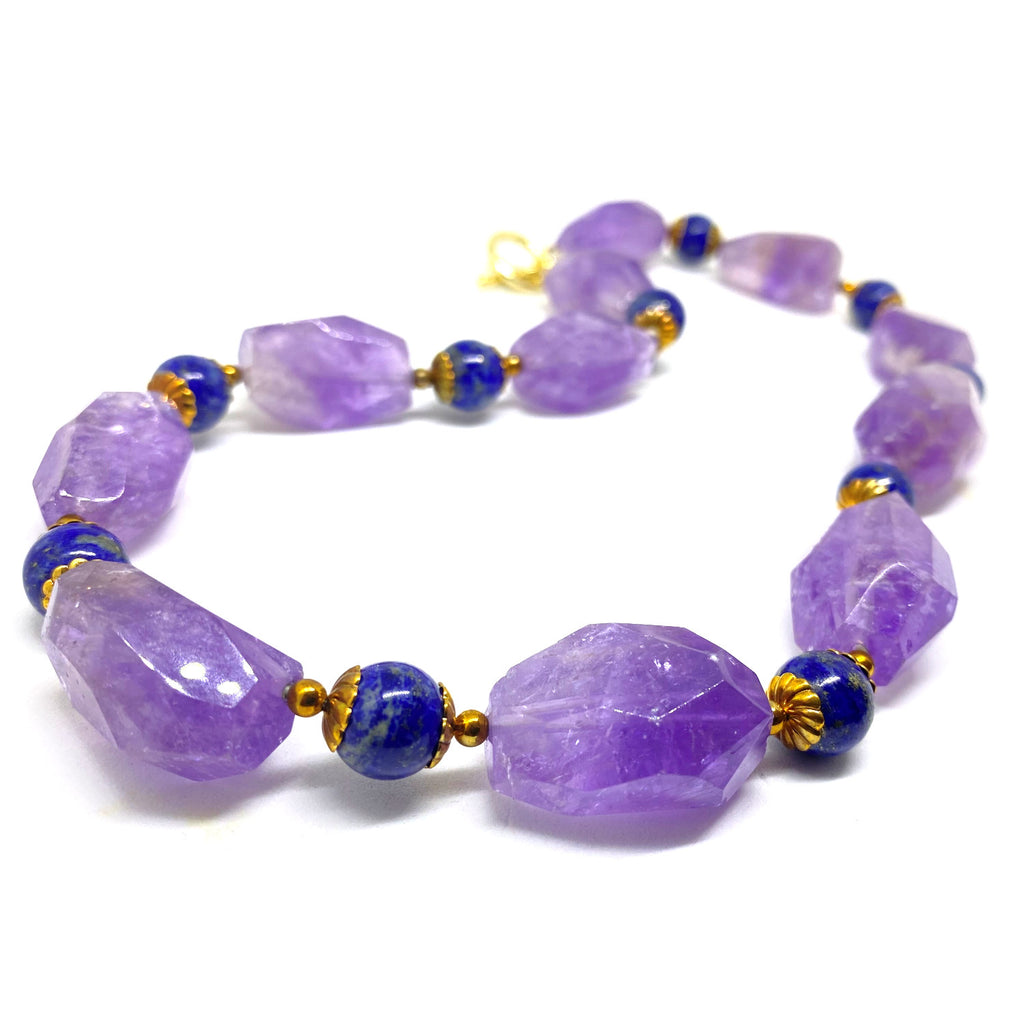 Amethyst & Lapis Lazuli<BR/> Necklace