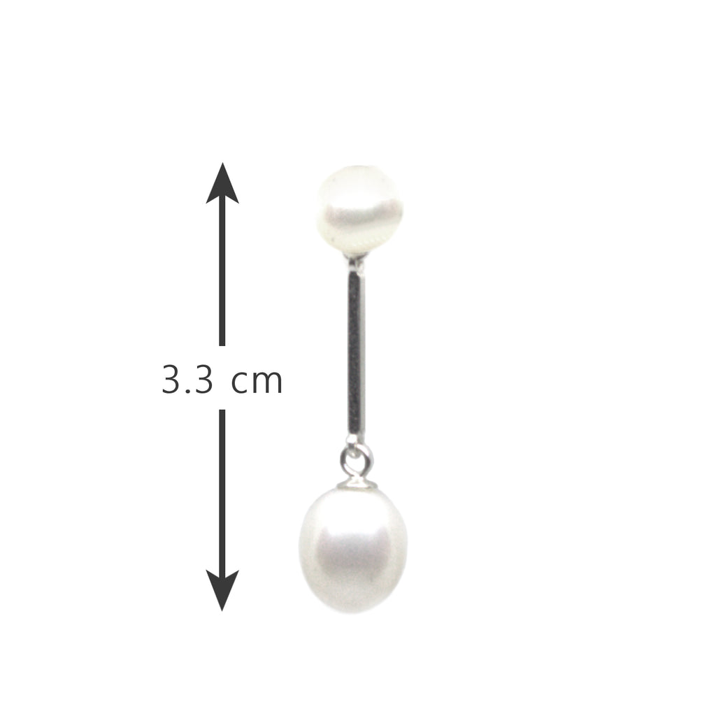 Pearl Drop <BR/>Bar Earrings