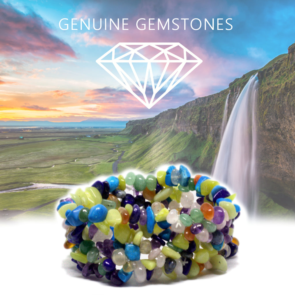 Multi Gemstone<br/>Elasticated Bracelet