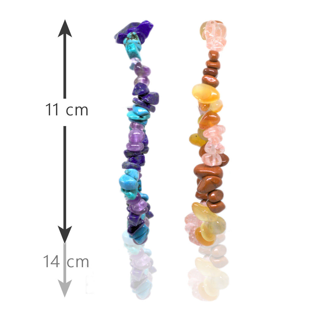 Two Multi Gemstone<br/>Elasticated Bracelet