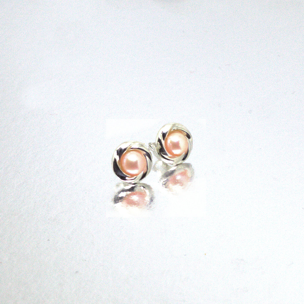 Set of 3 Pearl and<BR/>Silver Stud Earrings