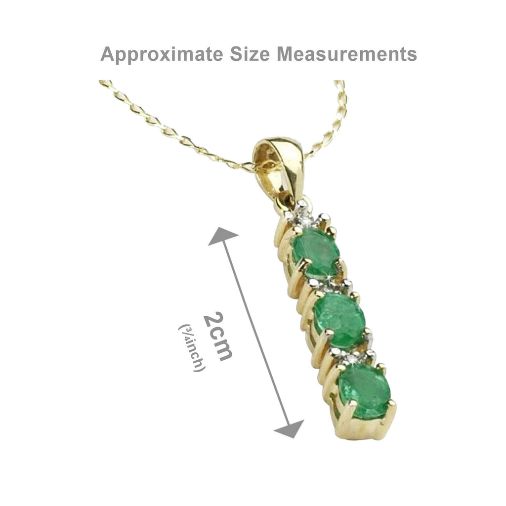 Emerald And<BR/> Diamond Stick<BR/> Pendant