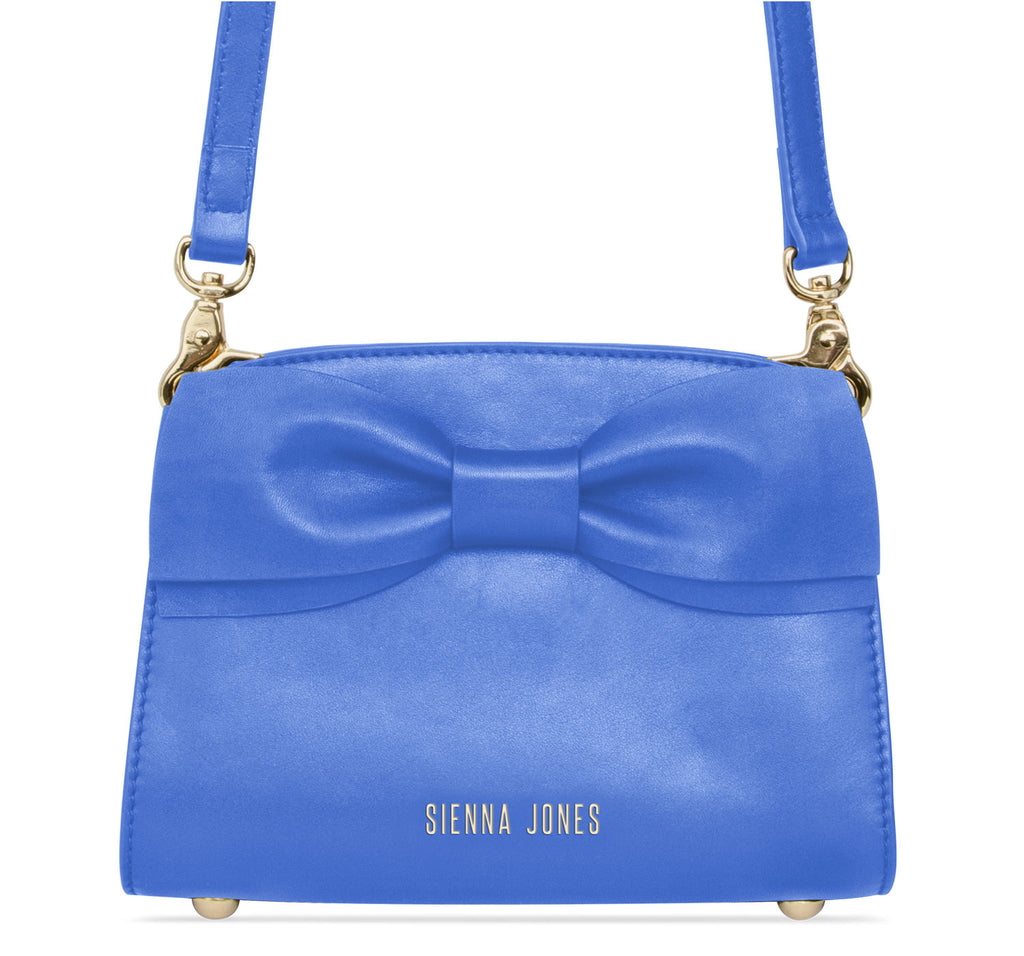 The Mini Marina Bow <BR/>Blue Handbag