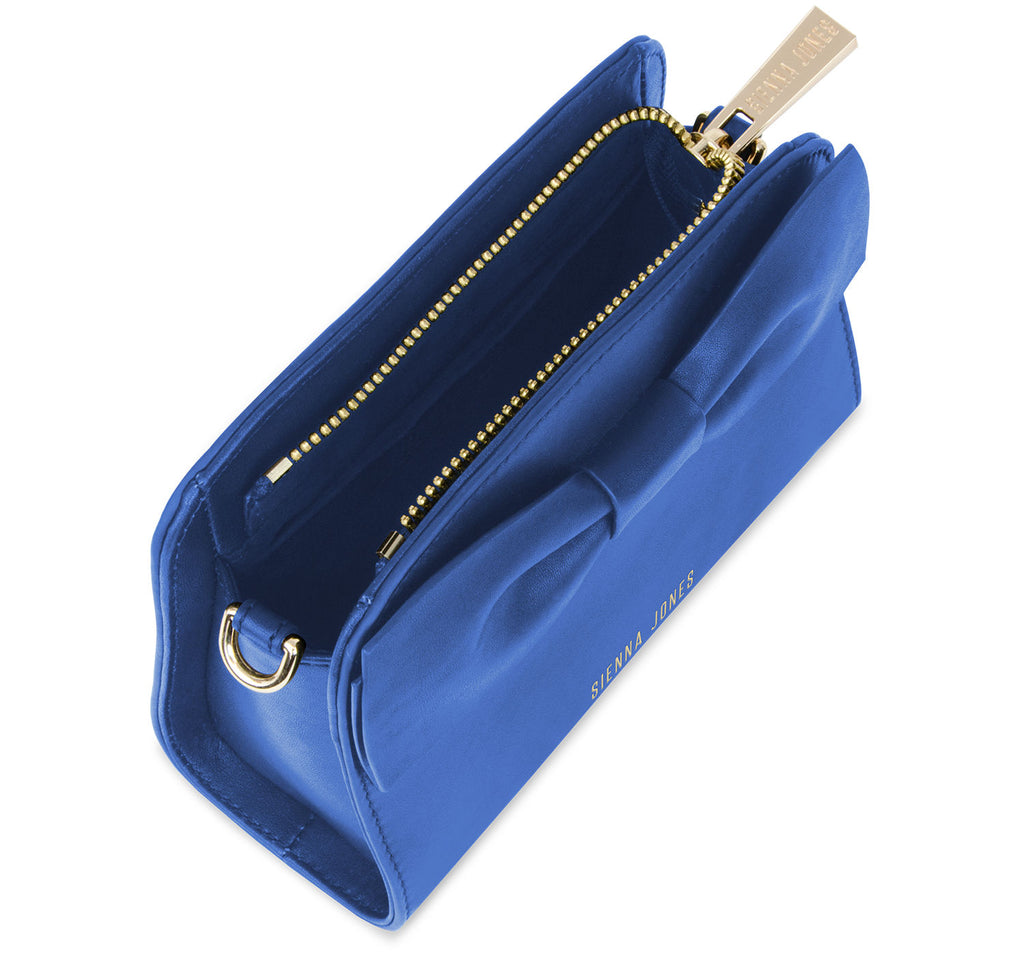 The Mini Marina Bow <BR/>Blue Handbag