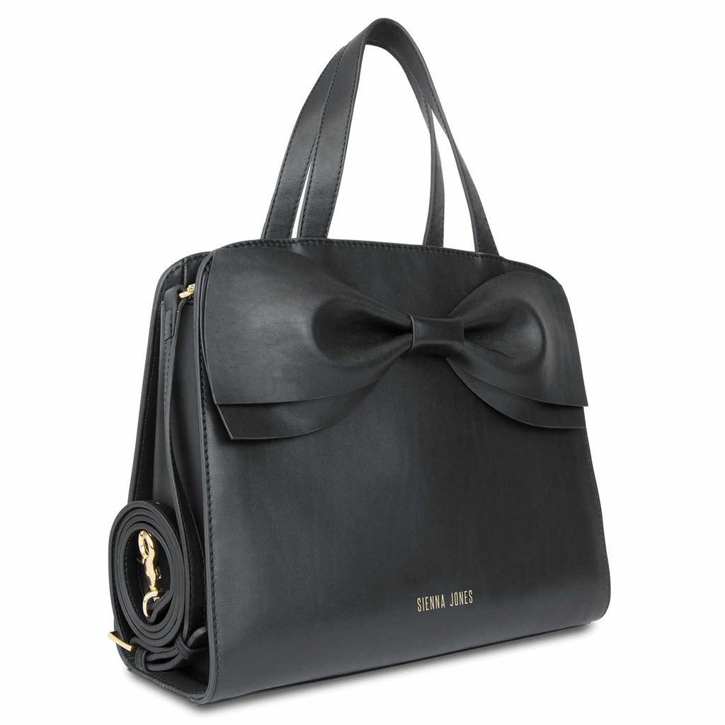 The Marina Bow <BR/>Black Handbag