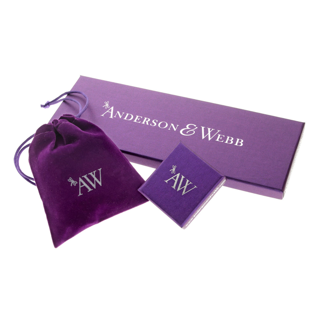 Amethyst and Diamond <BR/>White Gold Earrings