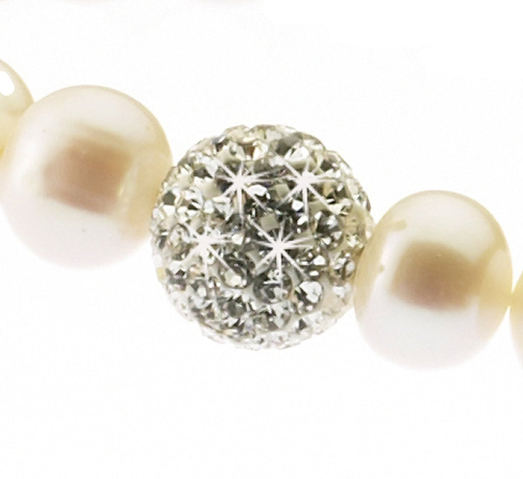 Pearl and Crystal<BR/>Elasticated Bracelet