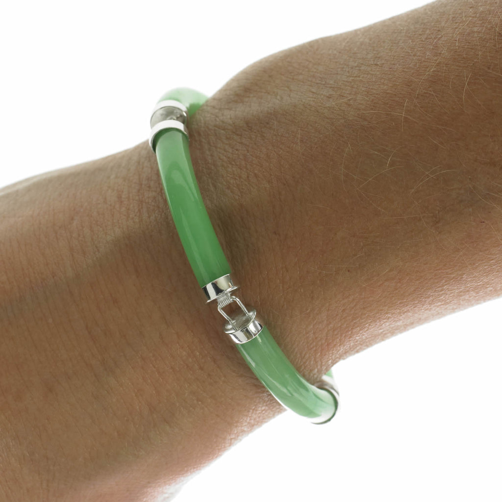 Jade & Silver Bangle