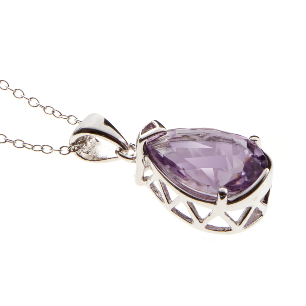 Pink Amethyst <BR/>Pear Pendant