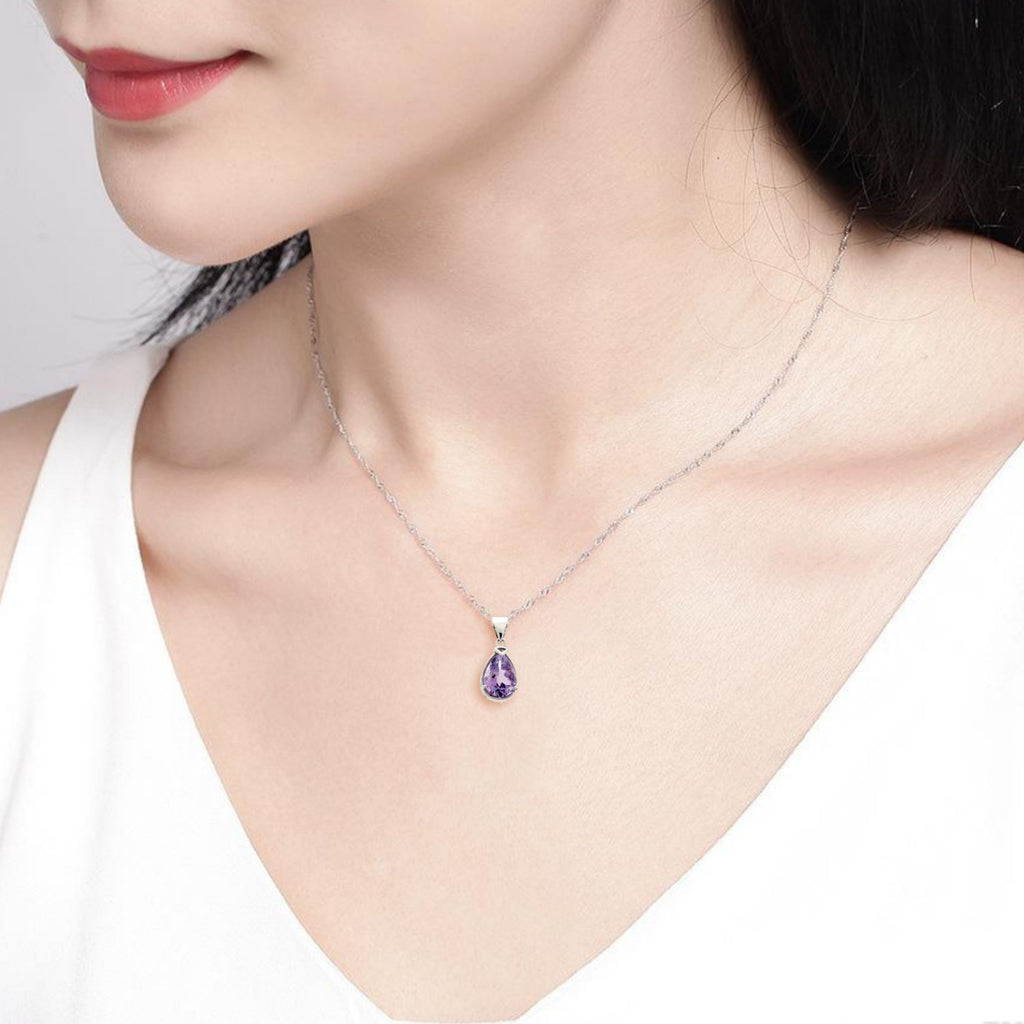 Pink Amethyst <BR/>Pear Pendant