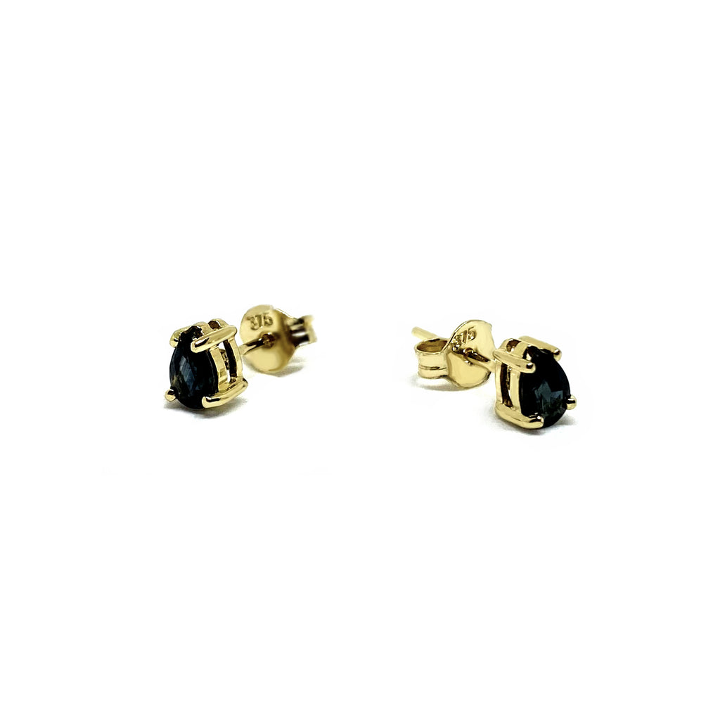 Sapphire Pear Shape<BR/> Gold Stud Earrings