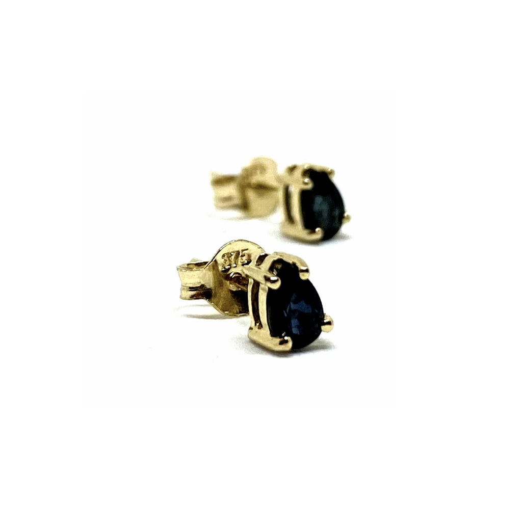 Sapphire Pear Shape<BR/> Gold Stud Earrings