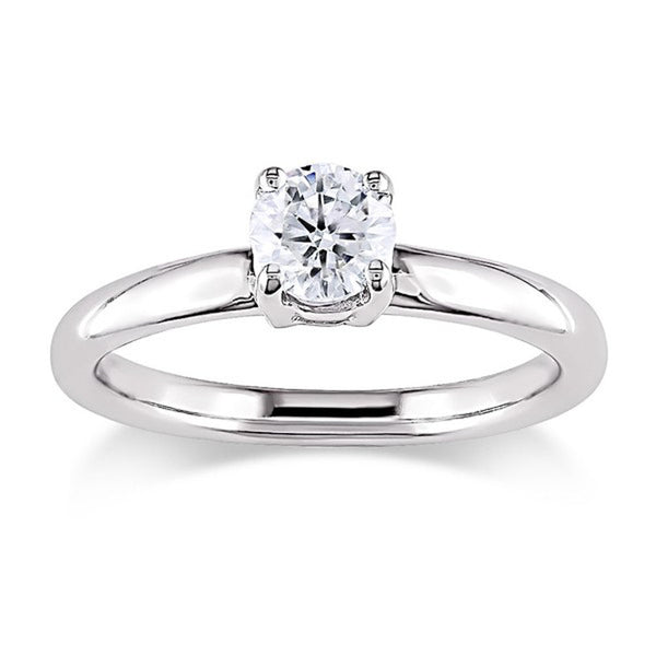 Solitaire engagement ring (4 claw) Platinum 950 with natural 0.50 carat Diamond - G&S Diamonds