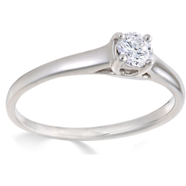 DIAMOND ENGAGEMENT RINGS FOR WOMEN 0.20 CARAT PREMIUM QUALITY IN WHITE GOLD - G&S Diamonds