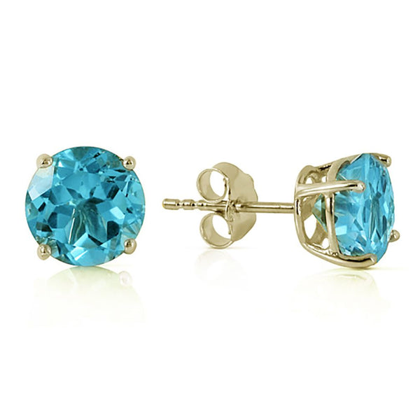 BLUE TOPAZ EARRINGS YELLOW GOLD (March Birthstone) - G&S Diamonds