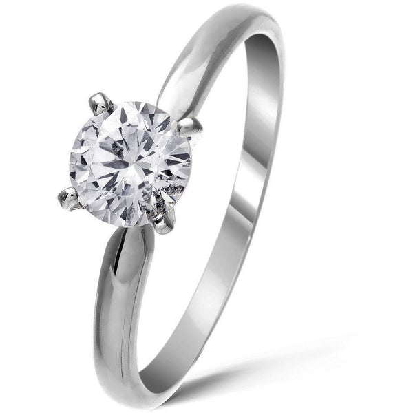 4 CLAW DIAMOND RING 1CT IN WHITE GOLD FOR WOMEN - G&S Diamonds