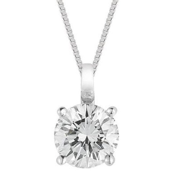 DIAMOND SOLITAIRE PENDANT WHITE GOLD FG VS/SI QUALITY (0.5 CARATS) - G&S Diamonds