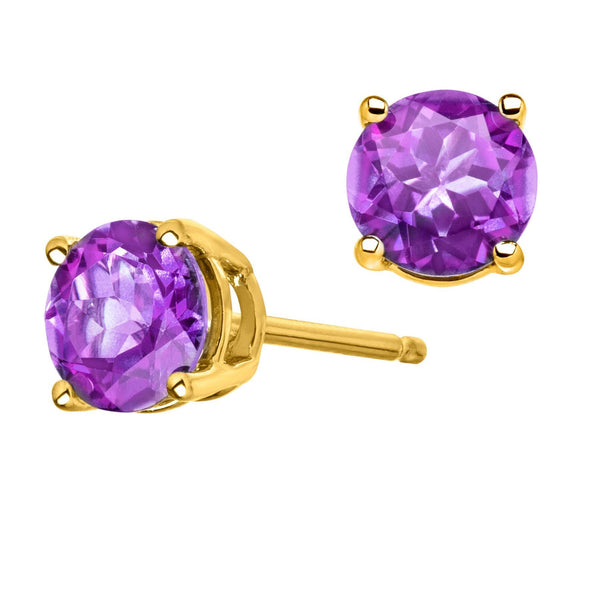 AMETHYST EARRINGS IN YELLOW GOLD - G&S Diamonds