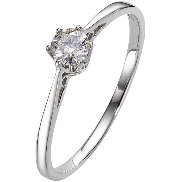PLATINUM DIAMOND ENGAGEMENT SOLITAIRE RING 6 CLAW BRILLIANT CUT 1/5 CARAT H-SI2 - G&S Diamonds