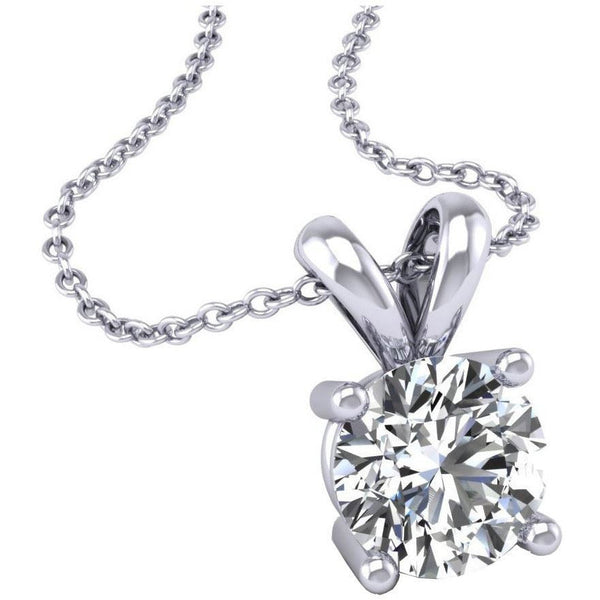 DIAMOND SOLITAIRE PENDANT WHITE GOLD FG VS/SI QUALITY (0.3 CARATS) - G&S Diamonds