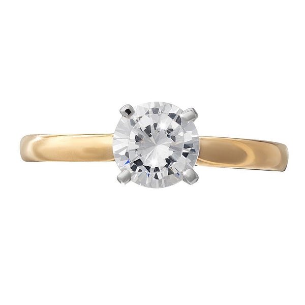 DIAMOND RING 1 CARAT SOLITAIRE YELLOW GOLD FOR WOMEN - G&S Diamonds