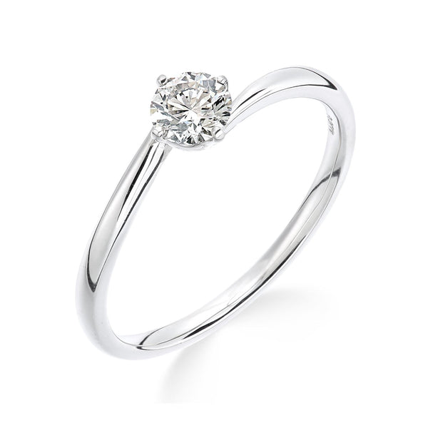 PLATINUM DIAMOND SOLITAIRE RING -SLIGHT CROSSOVER - G&S Diamonds