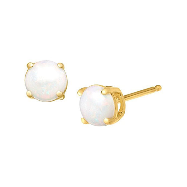 Opal Earrings Set in 9ct Yellow Gold