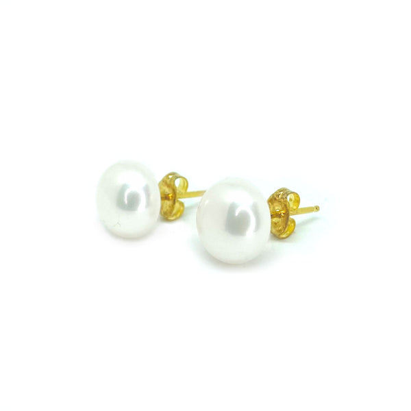 White Pearl 10mm<BR/>Stud Earrings
