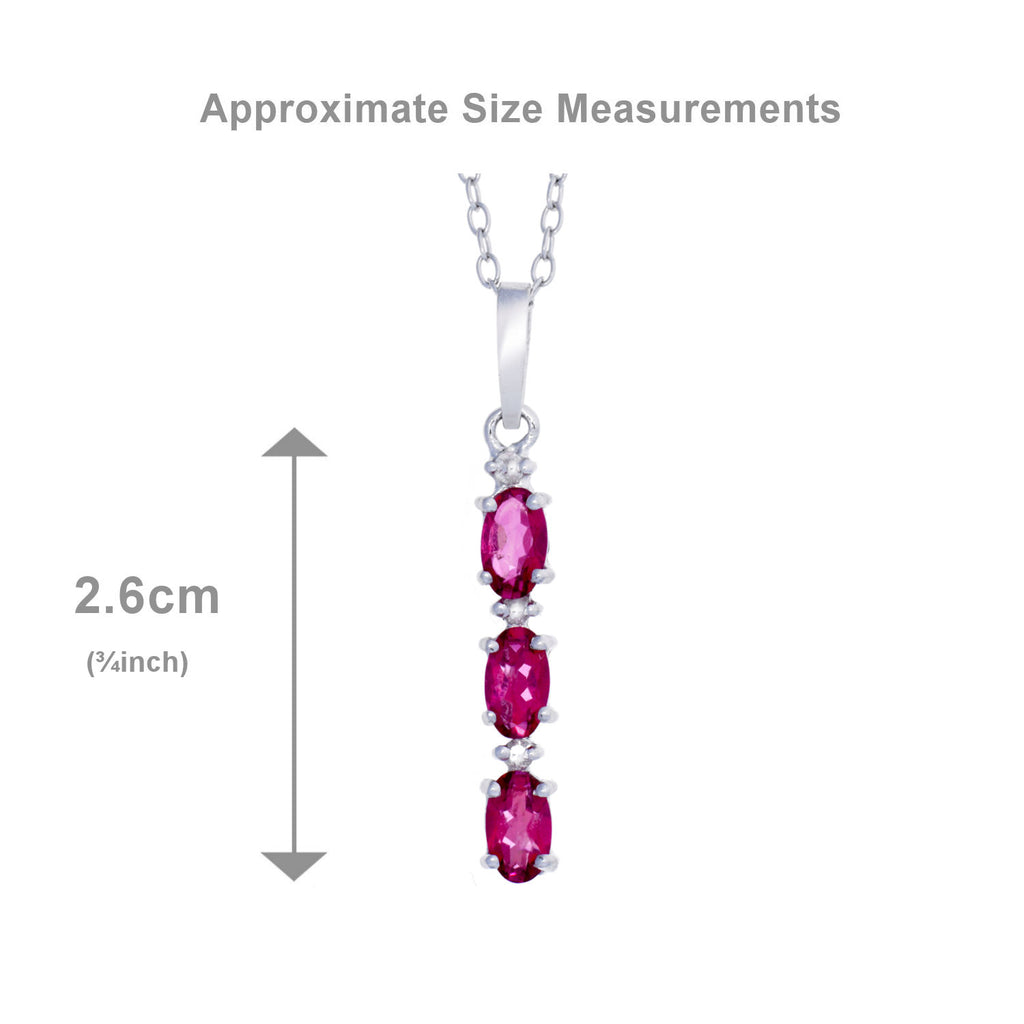 Pink Topaz and<BR/>Diamond Stick Pendant