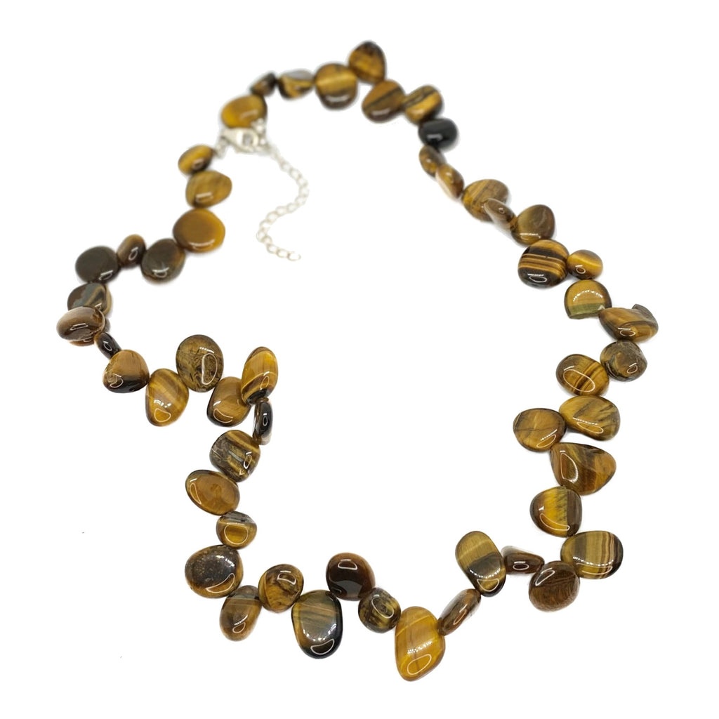 Tigers Eye Pear Shaped <br/>Bead Necklace