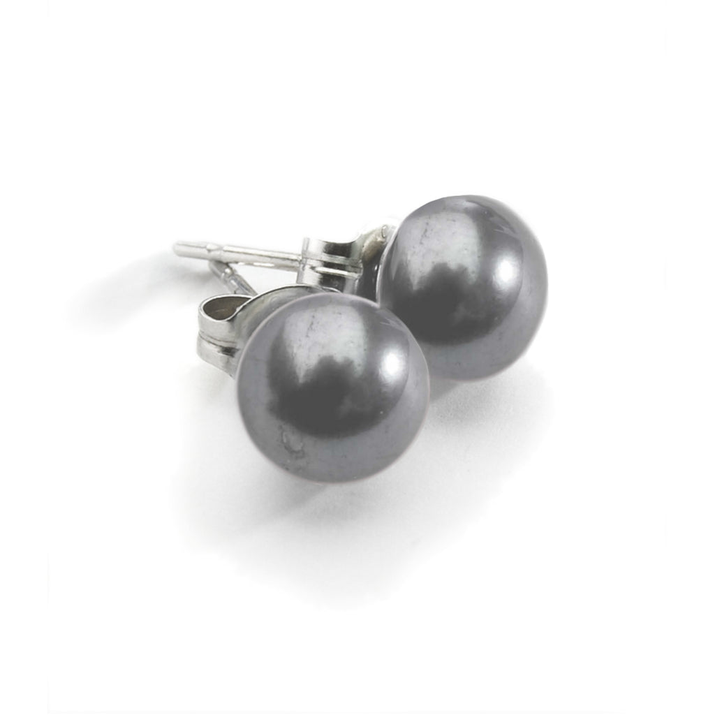 Grey Pearl Stud<BR/> Earrings