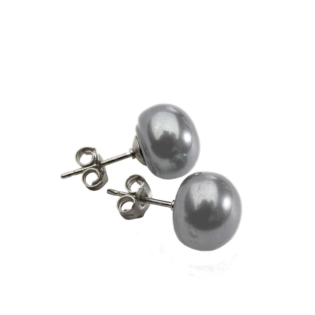 Grey Pearl Stud<BR/> Earrings
