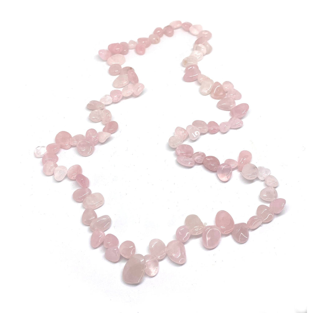 Rose Quartz Pear Bead <br/>Rope Necklace